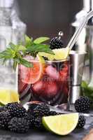 Refreshing  cocktail Blackberry mojito
