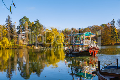 Upper pond in the Sofiyivsky arboretum. Uman, Ukraine