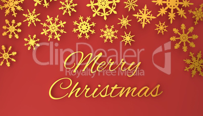 Modern Christmas background with snowflakes on red