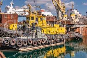 Tugboat in the  Chernomorsk Shipyard, Ukraine