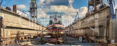 Dry dock in the  Chernomorsk Shipyard