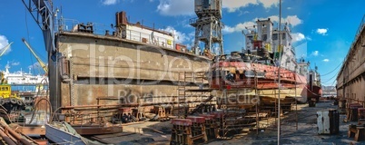 Dry dock in the  Chernomorsk Shipyard