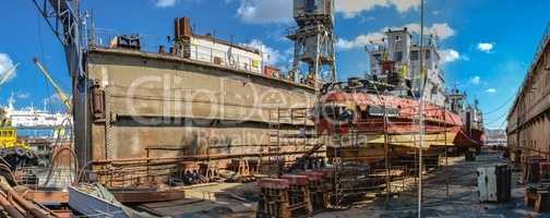 Dry dock in the  Chernomorsk Shipyard