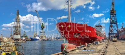 Ship at the pier of the  Shipyard in Ukraine