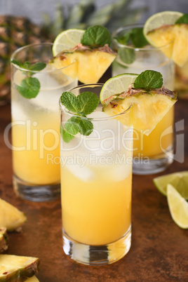 Pineapple mojito cocktail