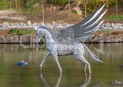 Horse sculpture in Fantasy park of Uman, Ukraine