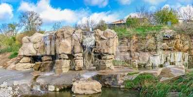 Waterfall in Fantasy park of Uman, Ukraine