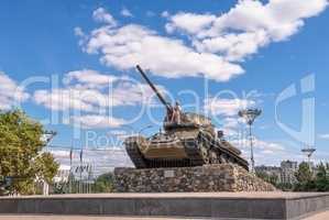 Monument to tank in Tiraspol, Transnistria