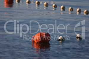 Buoys on the water in the sea