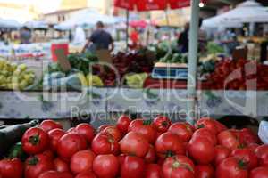 Various vegetables are sold at a bazaar in Croatia