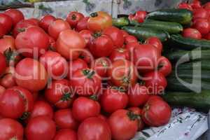 Various vegetables are sold at a bazaar in Croatia