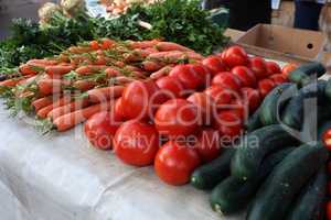 Various vegetables are sold at a bazaar in Croatia