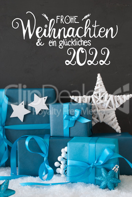 Turquois Gift, Snow, Glueckliches 2020 Means Happy 2020, Star