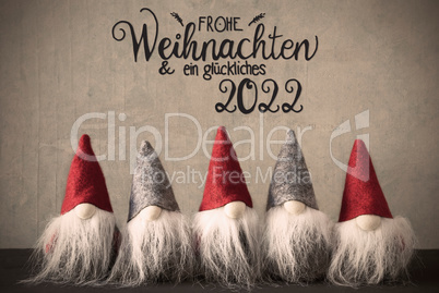 Santa Claus With Cap, Glueckliches 2022 Means Happy 2022