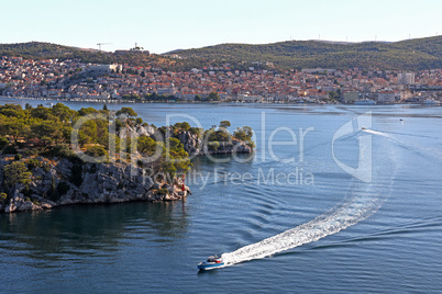 Large panorama of Saint Anthony's Channel in Sibenik, Croatia