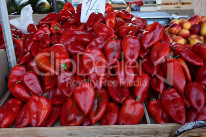 Various vegetables are sold at a bazaar in Croatia