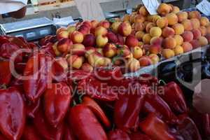 Various vegetables are sold at a bazaar in Croatia