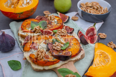 Kürbis Feigen Quiche