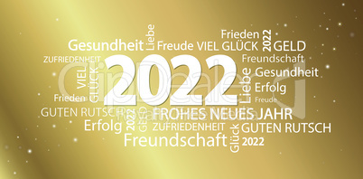 word cloud with new year 2022 greetings