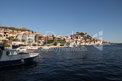 The bay and town of Sibenik, Croatia
