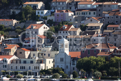 The bay and town of Sibenik, Croatia