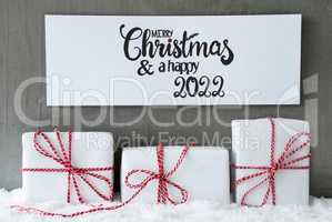 Three Gifts, Sign, Snow, Merry Christmas And A Happy 2022