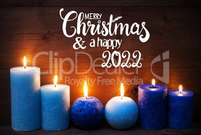 Romantic Turquoise Candle Light , Merry Christmas And Happy 2022