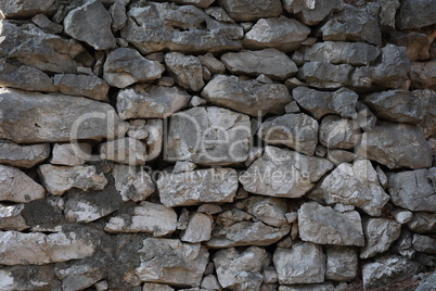 Wall of natural stones of gray color