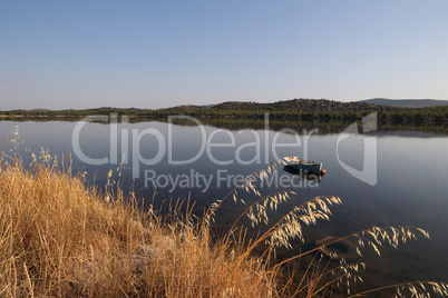 Quiet lake on a clear sunny day