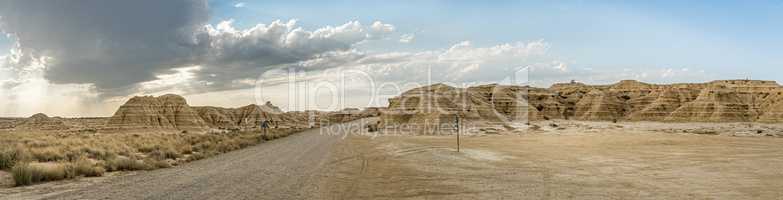 Panoramic view of Bardenas Reales, Spain.