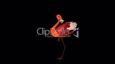 Red flamingo dancing alpha matte