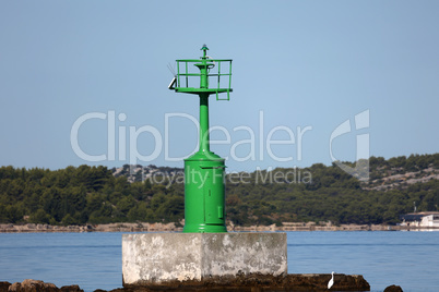 Small beacon at the pier in Croatia