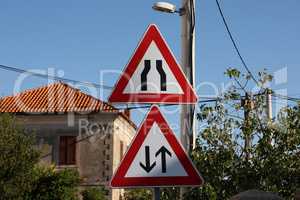 Road signs on the streets of Croatia