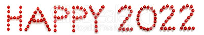 Red Christmas Ball Ornament Building Word Happy 2022