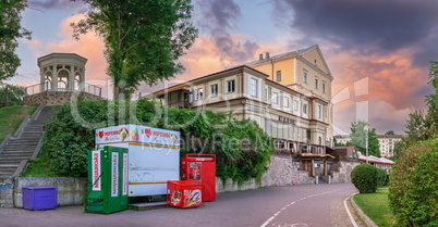 Historical castle on the embankment of Ternopil, Ukraine