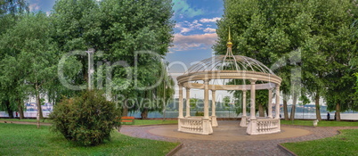 Gazebo on the lovers island in Ternopil, Ukraine