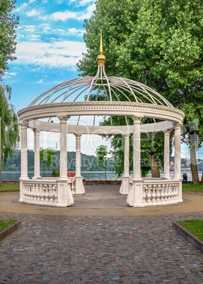 Gazebo on the lovers island in Ternopil, Ukraine