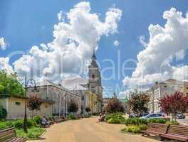 Pedestrian street in Zolochiv, Ukraine