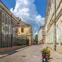 Pedestrian street in Zolochiv, Ukraine