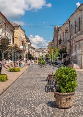 Pedestrian street in Zolochiv, Ukraine