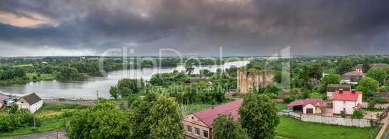 Southern Bug river near Medzhybish fortress in Ukraine