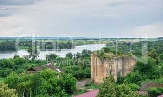 Southern Bug river near Medzhybish fortress in Ukraine