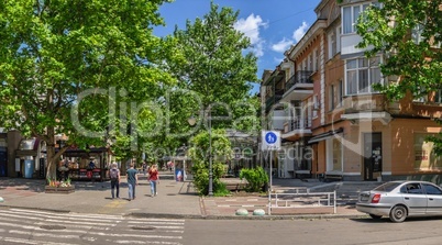 Alexander Suvorov street in Kherson, Ukraine