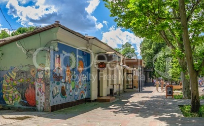 Alexander Suvorov street in Kherson, Ukraine