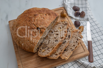 Topfbrot, no knead bread mit Maroni