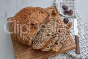 Topfbrot, no knead bread mit Maroni