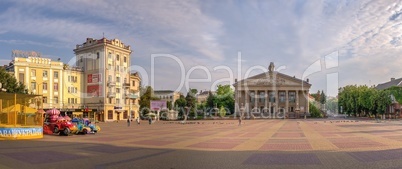Theatre square in Ternopil, Ukraine