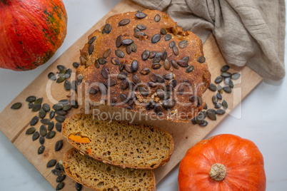 Kürbis no knead Bread, Topfbrot