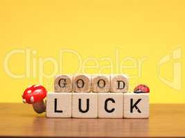 Wooden blocks with good luck