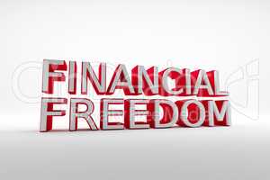 The words financial freedom on a white background